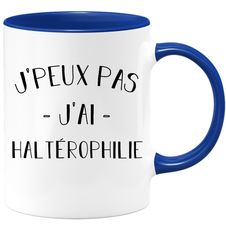 quotedazur - Mug Je Peux Pas J'ai Halterophilie - Cadeau Humour Sport - Idée Cadeau Original - Tasse Halterophilie - Idéal Pour Anniversaire Ou Noël