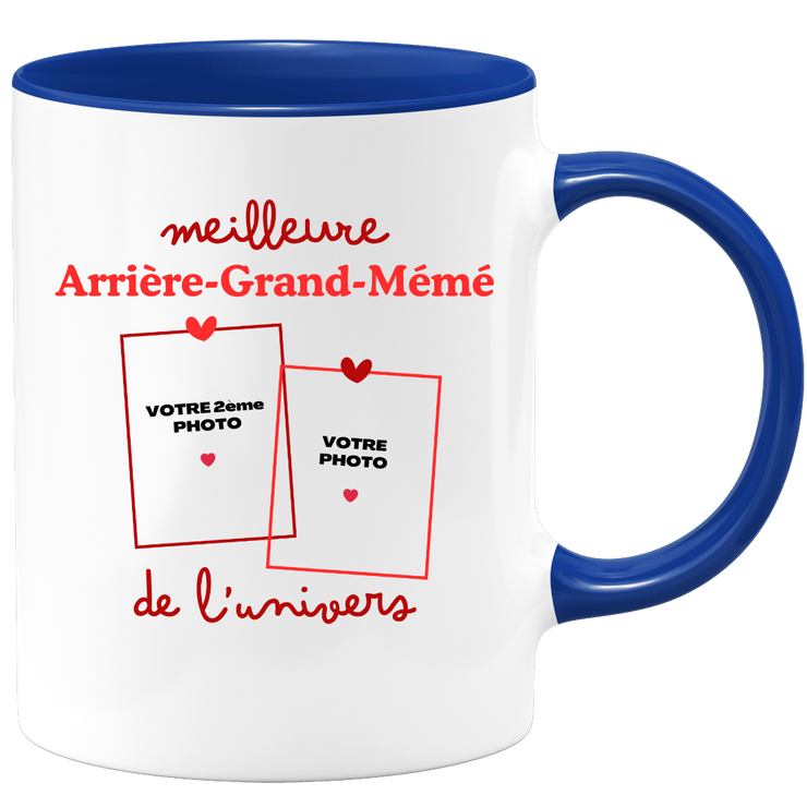 Mug Meilleure Arrière-grand-mémé de l'univers - Mug personnalisé avec 2 photos famille