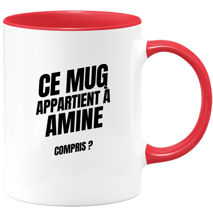 Mug Ce mug appartient à Amine, compris ?