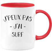 quotedazur - Mug Je Peux Pas J'ai Surf - Cadeau Humour Sport - Idée Cadeau Original - Tasse Surf - Idéal Pour Anniversaire Ou Noël