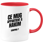 Mug Ce mug appartient à Hakim, compris ?