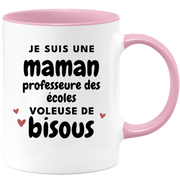 quotedazur - Mug I Am A School Teacher Mom Thief Of Kisses - Original Mother's Day Gift - Gift Idea For Mom Birthday - Gift For Future Mom Birth