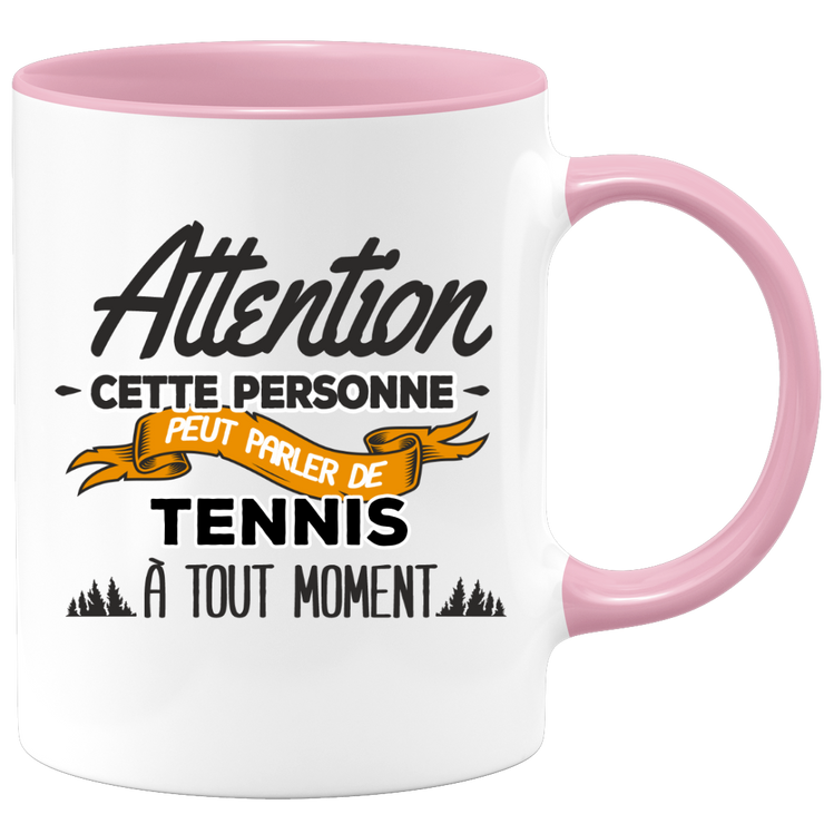 quotedazur - Mug Cette Personne Peut Parler De Tennis À Tout Moment - Cadeau Humour Sport - Idée Cadeau Original Tennisman Tenniswoman - Tasse Tennis - Anniversaire Ou Noël