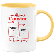 Mug Meilleure Cousine de l'univers - Mug personnalisé avec 2 photos famille