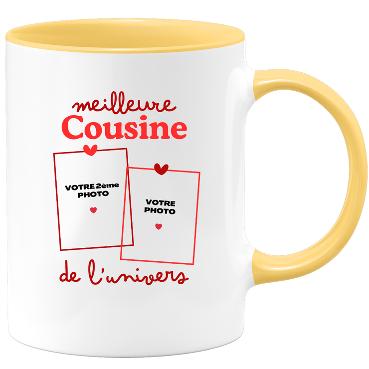Mug Meilleure Cousine de l'univers - Mug personnalisé avec 2 photos famille