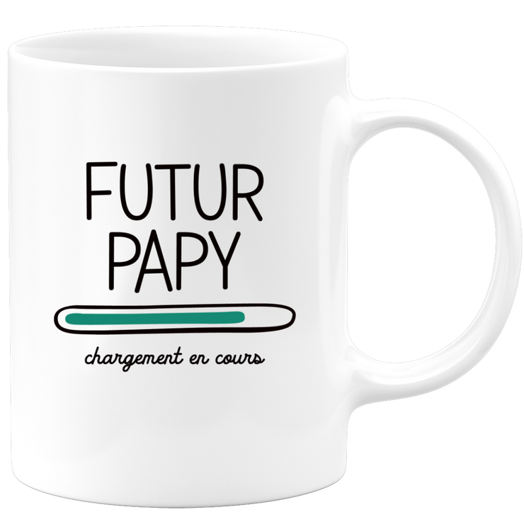 quotedazur - Mug Futur Papy 2025 Chargement En Cours - Cadeau Futur Grand-Père - Surprise Annonce Grossesse Garçon/Fille Naissance Bébé