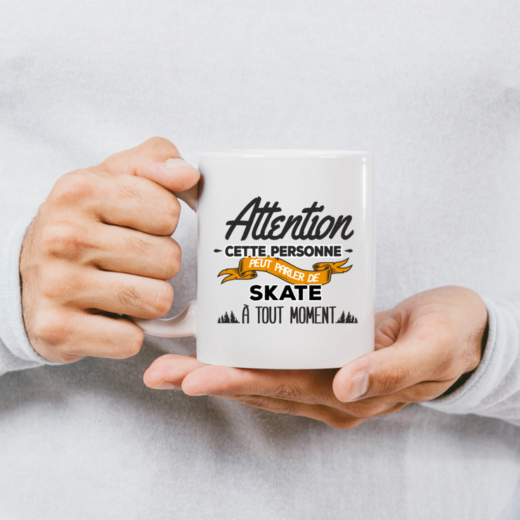 quotedazur - Mug Cette Personne Peut Parler De Skate À Tout Moment - Cadeau Humour Sport - Idée Cadeau Original Skater Skateuse - Tasse Skate - Anniversaire Ou Noël