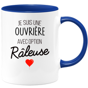 quotedazur - Mug Je Suis Une Ouvrière Avec Option Râleuse - Cadeau Idéal Pour Ouvrière - Cadeau Personnalisé Pour Femme - Cadeau Original Pour Anniversaire Ou Noël