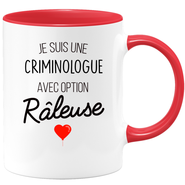 quotedazur - Mug Je Suis Une Criminologue Avec Option Râleuse - Cadeau Idéal Pour Criminologue - Cadeau Personnalisé Pour Femme - Cadeau Original Pour Anniversaire Ou Noël