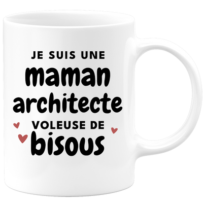 quotedazur - Mug Je Suis Une Maman Architecte Voleuse De Bisous - Cadeau Fête Des Mères Original - Idée Cadeau Pour Anniversaire Maman - Cadeau Pour Future Maman Naissance
