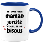 quotedazur - Mug Je Suis Une Maman Juriste Voleuse De Bisous - Cadeau Fête Des Mères Original - Idée Cadeau Pour Anniversaire Maman - Cadeau Pour Future Maman Naissance