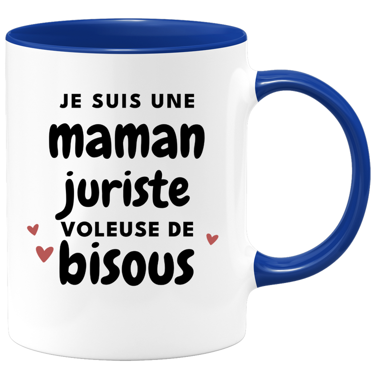 quotedazur - Mug Je Suis Une Maman Juriste Voleuse De Bisous - Cadeau Fête Des Mères Original - Idée Cadeau Pour Anniversaire Maman - Cadeau Pour Future Maman Naissance