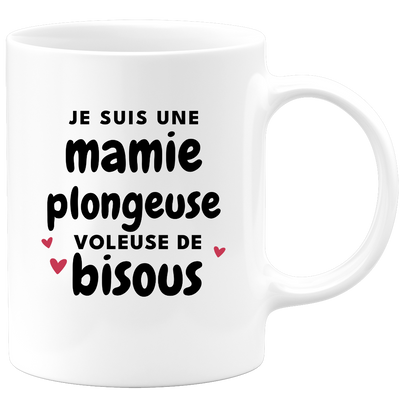 quotedazur - Mug Je Suis Une Mamie Plongeuse Voleuse De Bisous - Cadeau Fête Des Grand Mères Original - Idée Cadeau Pour Anniversaire Mémé Plongée - Cadeau Future Mamy Naissance