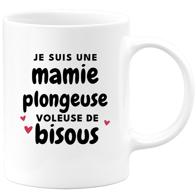 quotedazur - Mug Je Suis Une Mamie Plongeuse Voleuse De Bisous - Cadeau Fête Des Grand Mères Original - Idée Cadeau Pour Anniversaire Mémé Plongée - Cadeau Future Mamy Naissance