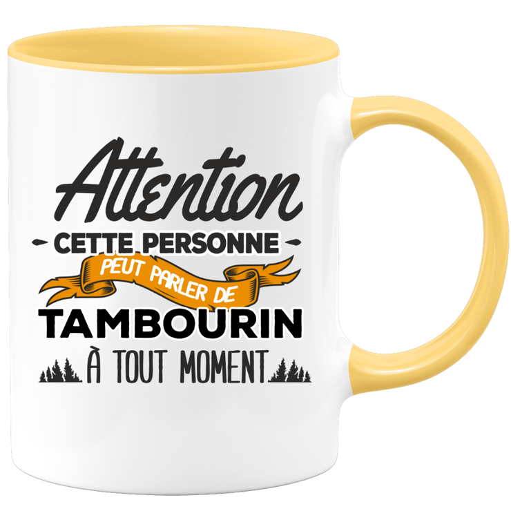 quotedazur - Mug Cette Personne Peut Parler De Tambourin À Tout Moment - Cadeau Humour Sport - Idée Cadeau Original     - Tasse Tambourin - Anniversaire Ou Noël