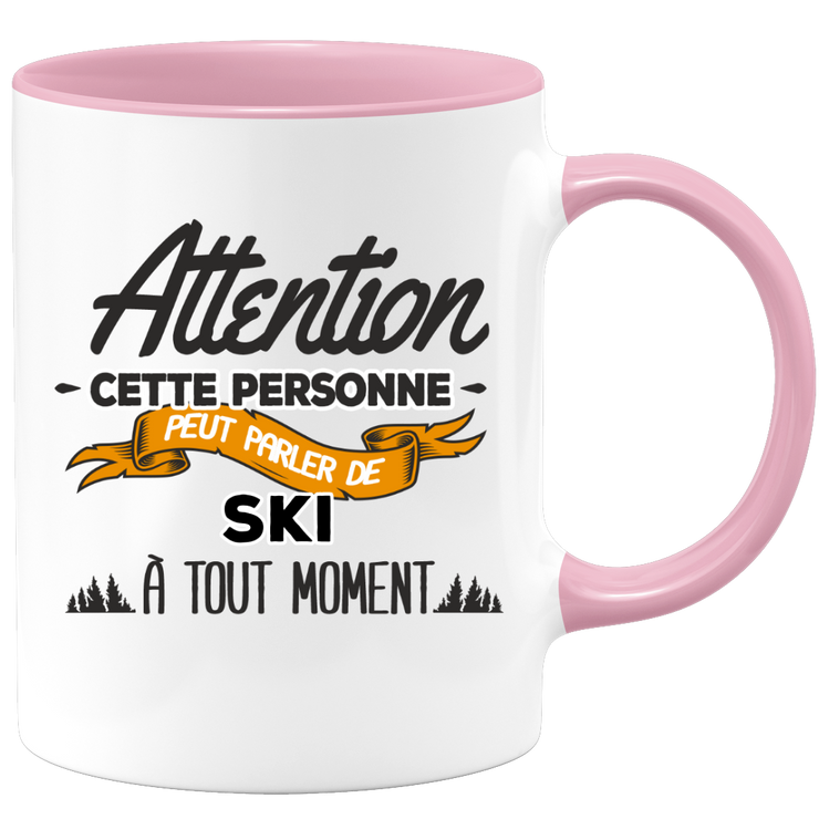 quotedazur - Mug Cette Personne Peut Parler De Ski À Tout Moment - Cadeau Humour Sport - Idée Cadeau Original Skieur Skieuse - Tasse Ski - Anniversaire Ou Noël