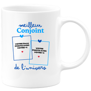 Mug Meilleur Conjoint de l'univers - Mug personnalisé avec 2 photos couple