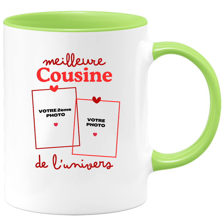 Mug Meilleure Cousine de l'univers - Mug personnalisé avec 2 photos famille