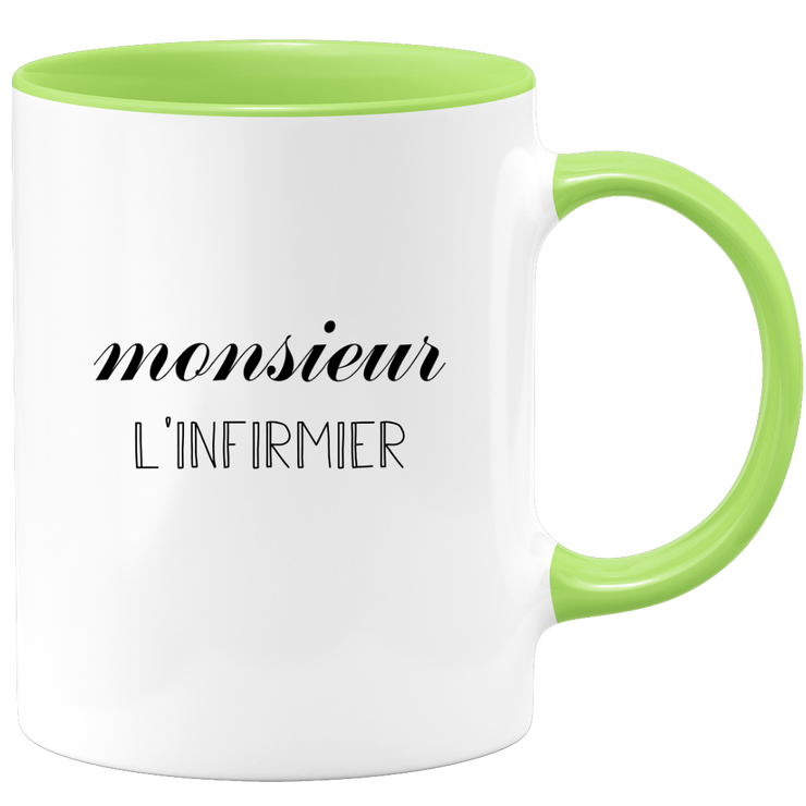 quotedazur - Mug Monsieur Le Infirmier - Cadeau Humour Métier Travail  - Idée Cadeau Infirmier Pot De Départ Chef Mutation - Tasse Cadeau Retraite Noël Au Bureau