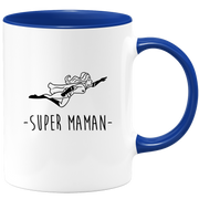 quotedazur - Mug Super Maman Super Héroïne - Cadeau Maman Original - Idée Cadeau Pour Anniversaire Ou Fête Des Mères - Tasse Pour Jeune Ou Future Maman Suite À Une Naissance