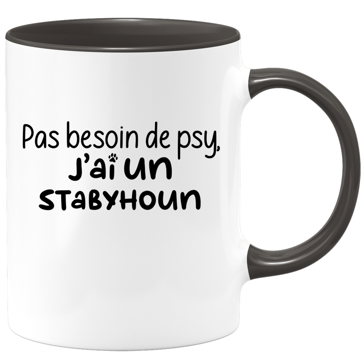 quotedazur - Mug Pas Besoin De Psy J'ai Un Stabyhoun - Cadeau Humour Chien - Tasse Originale Animaux Cadeau Noël Anniversaire