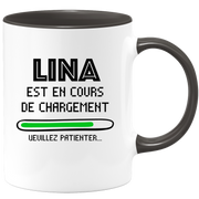 quotedazur - Mug Lina Est En Cours De Chargement Veuillez Patienter - Cadeau Lina Prénom Femme Personnalisé - Cadeau Annniversaire Noël Adolescent Collègue