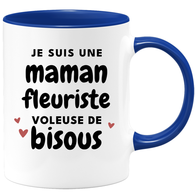 quotedazur - Mug Je Suis Une Maman Fleuriste Voleuse De Bisous - Cadeau Fête Des Mères Original - Idée Cadeau Pour Anniversaire Maman - Cadeau Pour Future Maman Naissance