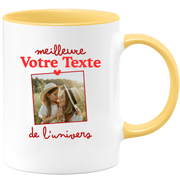 Mug photo personnalisée meilleure de l'univers pour femme - Métier famille prénom couple parent