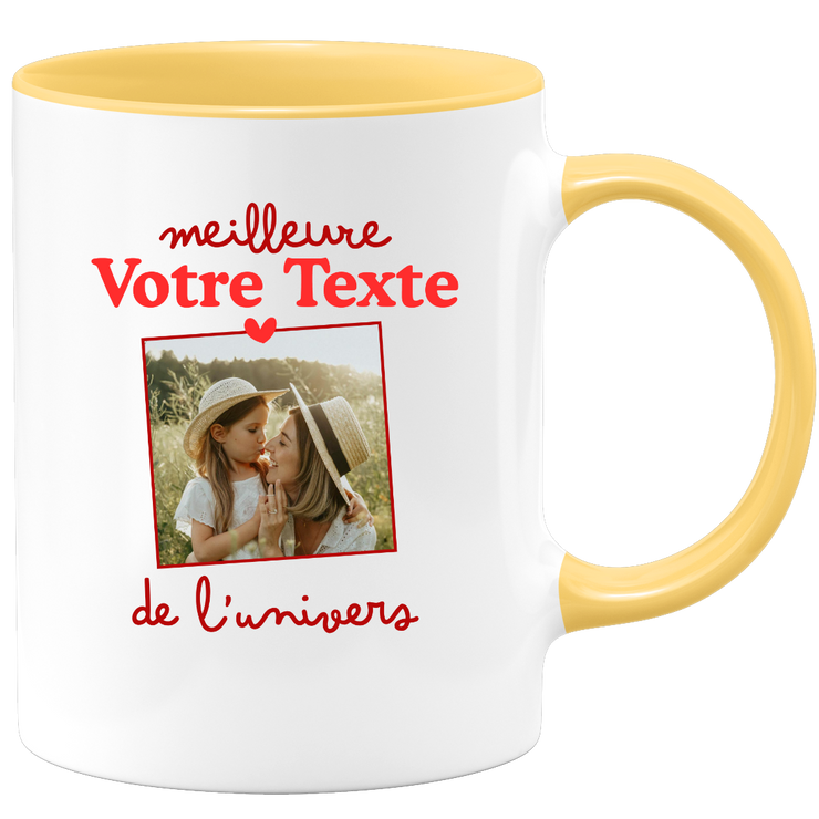 Mug photo personnalisée meilleure de l'univers pour femme - Métier famille prénom couple parent