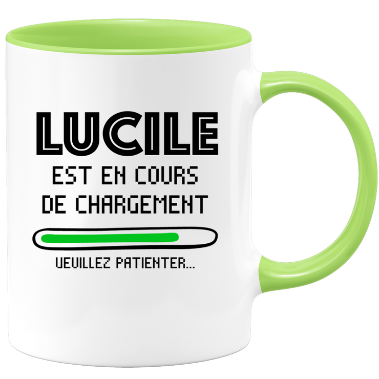 quotedazur - Mug Lucile Est En Cours De Chargement Veuillez Patienter - Cadeau Lucile Prénom Femme Personnalisé - Cadeau Annniversaire Noël Adolescent Collègue