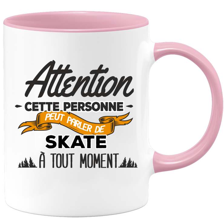 quotedazur - Mug Cette Personne Peut Parler De Skate À Tout Moment - Cadeau Humour Sport - Idée Cadeau Original Skater Skateuse - Tasse Skate - Anniversaire Ou Noël