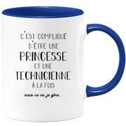 quotedazur - Mug Princesse Et Technicienne A La Fois Mais Je Gère - Tasse Cadeau Femme Travail Fête Des Mères Anniversaire - Cadeau Départ ou Noël Pour Une Technicienne
