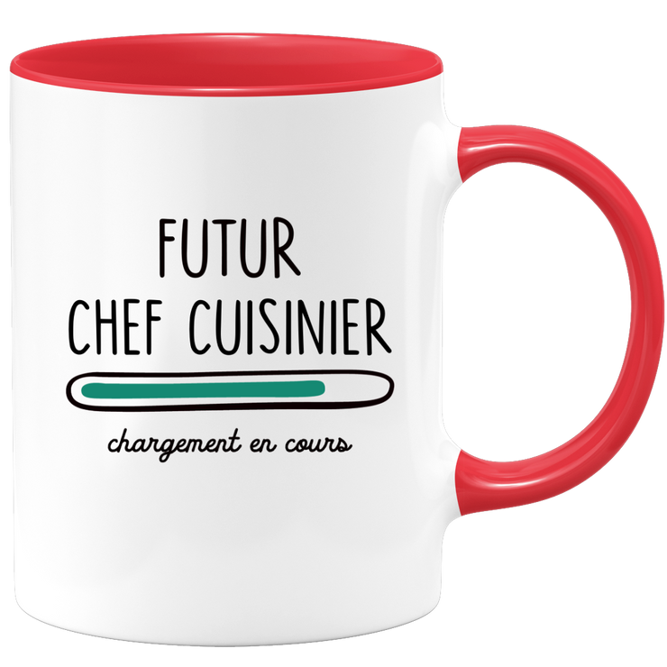 quotedazur - Mug Futur Chef cuisinier Chargement En Cours - Cadeau Humour Métier Travail  - Idée Cadeau Chef cuisinier Pot De Départ Chef Mutation - Tasse Cadeau Noël Bureau