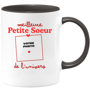 Mug Meilleure Petite Soeur de l'univers - Mug personnalisé avec photo famille