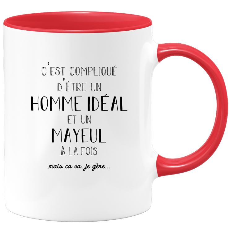 quotedazur - Mug Compliqué D'Être Un Homme Idéal Et Un Mayeul Mais Ça Va Je Gère - Cadeau Humour Prénom - Idée Cadeau Famille Saint Valentin - Tasse Prénom Mayeul