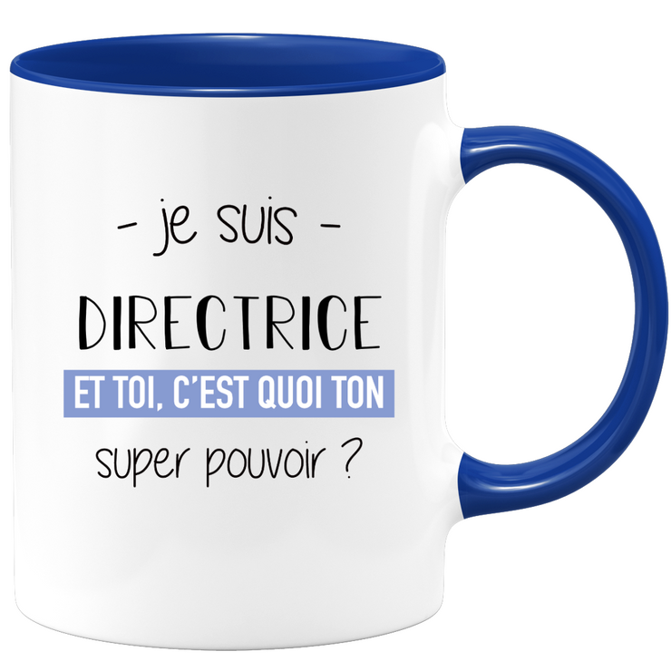 quotedazur - Mug Je Suis Directrice Super Pouvoir - Cadeau Humour Pour Une Collègue Femme Directrice - Tasse Idéale Pour Noël, Anniversaire, Départ Retraite, Mutation, Nouveau Poste