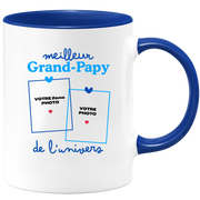 Mug Meilleur Grand-papy de l'univers - Mug personnalisé avec 2 photos famille