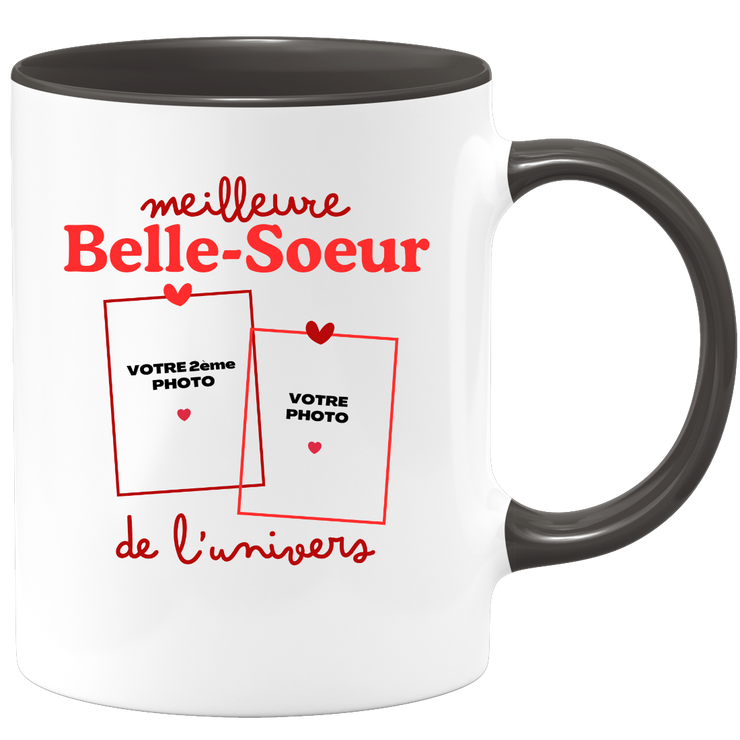 Mug Meilleure Belle-soeur de l'univers - Mug personnalisé avec 2 photos famille