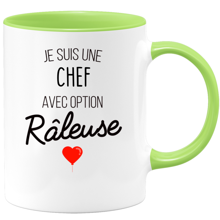 quotedazur - Mug Chef Avec Option Râleuse - Cadeau Humour Cheffe pour Anniversaire Collègue De  Femme Ou Départ en Retraite Ou Cadeau Collègue Noël