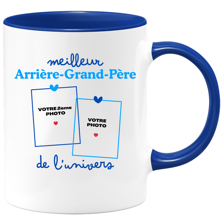 Mug Meilleur Arrière-grand-père de l'univers - Mug personnalisé avec 2 photos famille