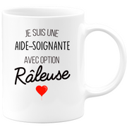 quotedazur - Mug Aide Soignante Avec Option Râleuse - Cadeau Humour Cheffe pour Anniversaire Collègue De  Femme Ou Départ en Retraite Ou Cadeau Collègue Noël