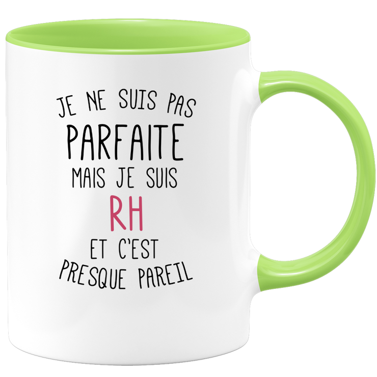 quotedazur - Mug Je Ne Suis Pas Parfaite Mais Je Suis Rh Et C'est Presque Pareil - Cadeau Humour Métier Travail  - Idée Cadeau Rh Pot De Départ Cheffe Mutation - Tasse Cadeau Noël Bureau