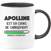 quotedazur - Mug Apolline Est En Cours De Chargement Veuillez Patienter - Cadeau Apolline Prénom Femme Personnalisé - Cadeau Annniversaire Noël Adolescent Collègue