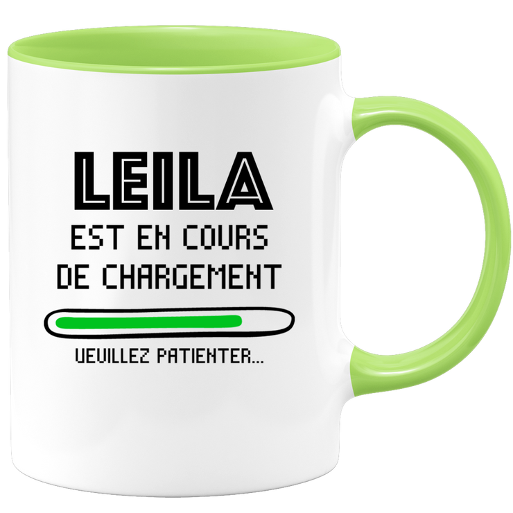 quotedazur - Mug Leila Est En Cours De Chargement Veuillez Patienter - Cadeau Leila Prénom Femme Personnalisé - Cadeau Annniversaire Noël Adolescent Collègue