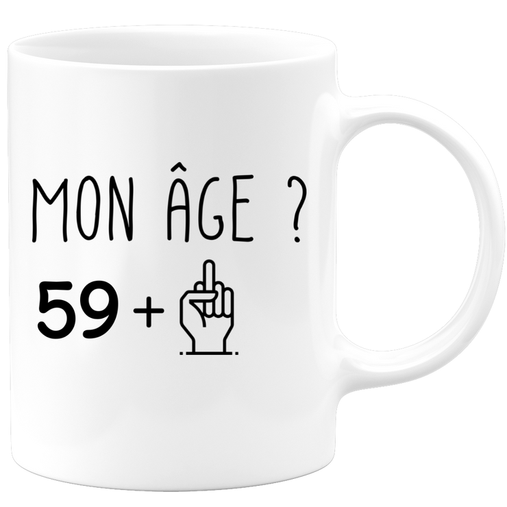quotedazur - Mug Anniversaire 60 ans Doigt Honneur Rigolo Drôle - Tasse Fun Idée Cadeau Anniversaire 60 ans Homme Femme Humour Original