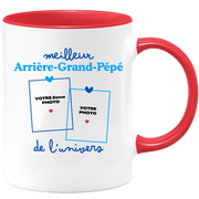 Mug Meilleur Arrière-grand-pépé de l'univers - Mug personnalisé avec 2 photos famille