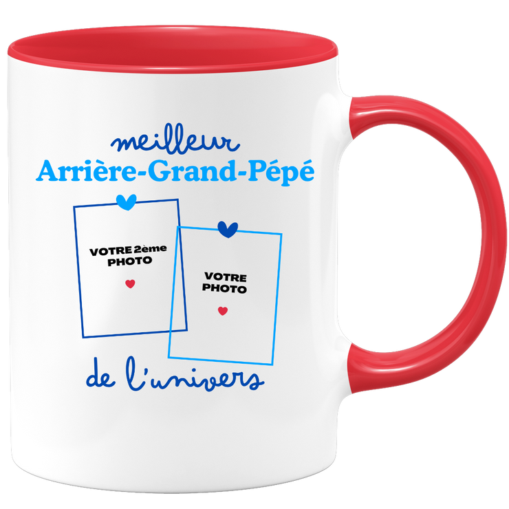 Mug Meilleur Arrière-grand-pépé de l'univers - Mug personnalisé avec 2 photos famille