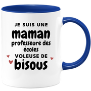 quotedazur - Mug I Am A School Teacher Mom Thief Of Kisses - Original Mother's Day Gift - Gift Idea For Mom Birthday - Gift For Future Mom Birth