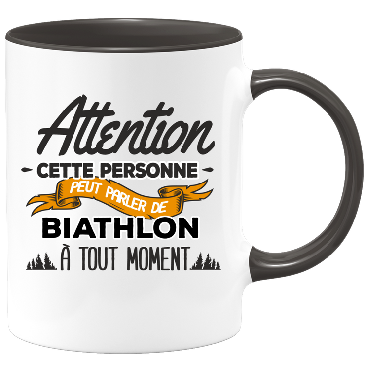 quotedazur - Mug Cette Personne Peut Parler De Biathlon À Tout Moment - Cadeau Humour Sport - Idée Cadeau Original     - Tasse Biathlon - Anniversaire Ou Noël