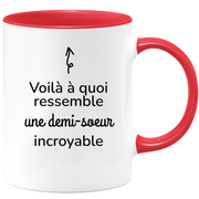 quotedazur - Mug Voilà À Quoi Ressemble Une Demi-soeur Incroyable - Cadeau Pour Demi-soeur - Cadeau Personnalisé Pour Femme - Cadeau Original Anniversaire Ou Noël